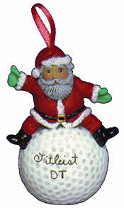 #2484 Sports Ornament - Santa Golfball  3"