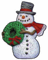 #2487 Snowman Ornament - Wreath  3"