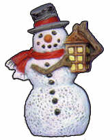 #2489 Snowman Ornament - Lantern  2 3-4"