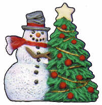 #2491 Snowman Ornament - Tree  3"