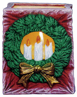 #2492 Christmas Bag - Wreath & Candles  4 1-4