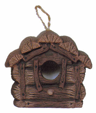 #2531 Log Cabin Birdhouse  3 1-2