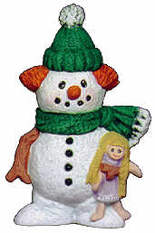 #2566 Little Snowman Girl Standing  3 1-2"