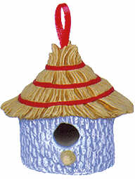 #2575 Mini Birdhouse - Thatch Roof  2 1-2"