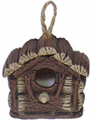 #2576 Mini Birdhouse - Log Cabin  2 1-4"