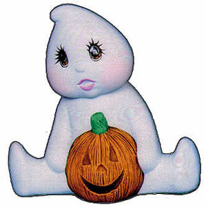 #2618 Ghost, with Pumpkin Between Legs  4"