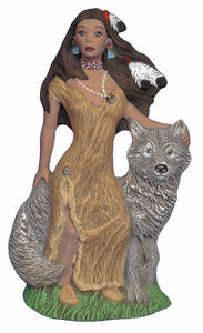 #2643  Indian Maiden with Wolf  6 1-2"