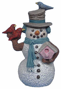 #2655 Snowman Ornament, with Birdhouse and Bird  3