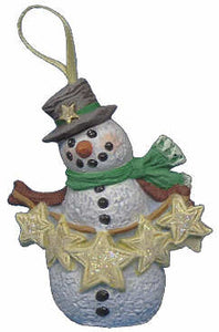 #2657 Snowman Ornament, with String of Stars  2 1-2"