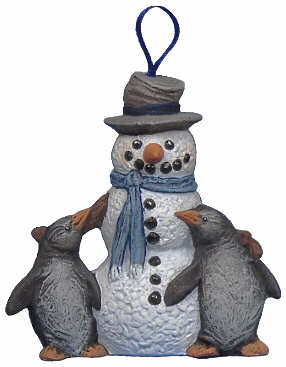 #2659 Snowman Ornament, with 2 Penguin Buddies  2 3-4