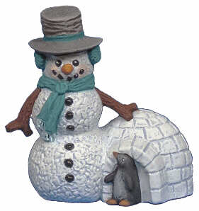 #2660 Snowman Ornament, with Igloo  2 3-4"