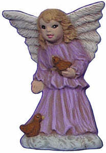 #2677 Angel Ornament,  with Birds  2 1-2"