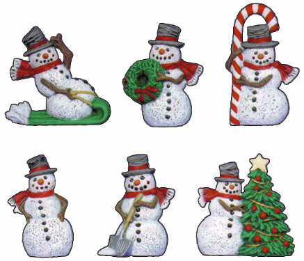 #2699 Snowman Magnets (6 in mold) 2 1-2