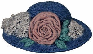 #2740 Hat, with Big Rose & Plume  3 1-4"
