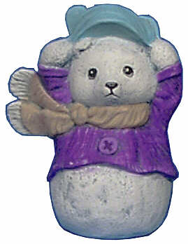 #2787 Snowbear Holding Hat with 2 Hands Orn  2 3-4
