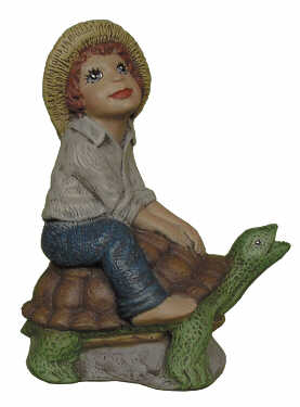 #2809 Boy Riding Turtle to Pond 4
