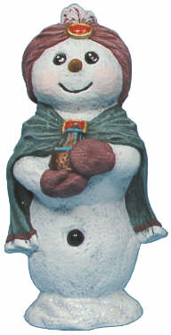 #2885 Snow Nativity - Wiseman Snowman with Turbin  5