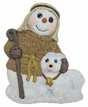 #2919 Snow Nativity - Snow Shepherd with Sheep  4 1-4