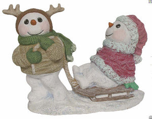 #2965 Snowkids Reindeer and Sleigh  6 "
