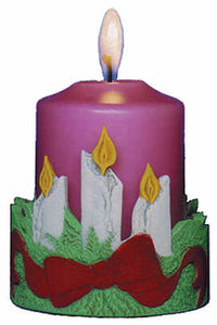 #3008 Candleholder - Christmas Candles  4"