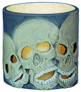 #3016 Candleholder - Skulls  4"