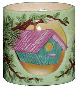 #3034 Candleholder - Birdhouses  4"