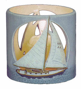 #3041 Candleholder - Sailboats  4"