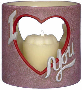 #3060 Candleholder - I (Heart) You  4"