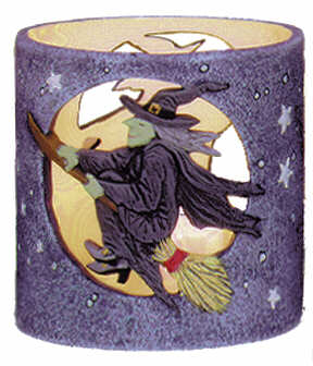 #3064 Candleholder - Witch in Moon  4