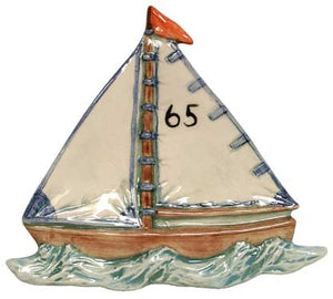  #3221 Tea Bag Holder - Sailboat  4 1-4"