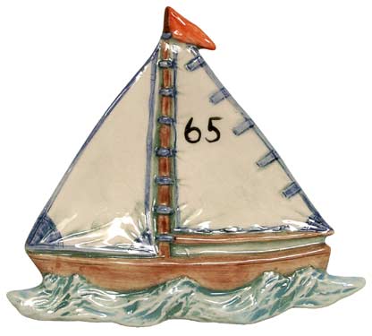  #3221 Tea Bag Holder - Sailboat  4 1-4