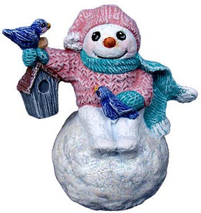 #3248 Snowkid Ornament with Birdhouse 2-3-4"
