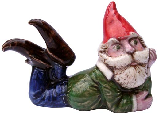 #3342 Small Attitude Gnome Laying on Belly - 3