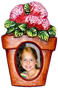 #3436 Photo Frame Magnet or Ornament - Flower Pot