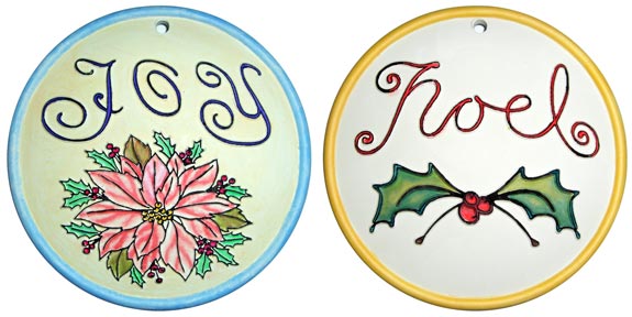 #3464 Ornament Expressions - Joy-Poinsettia & Noel-Holly