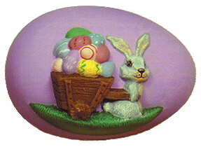 #455 Egg - Bunny Pulling Cart  3"