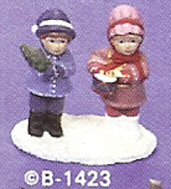 B1423 Village Children w- Drum & Tree Ceramic Molds