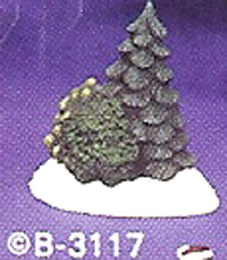 B3117 Village Pine Tree w- Bush Ceramic Molds