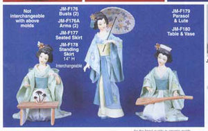JMF-179 14" PARASOL & LUTE only Doll Molds