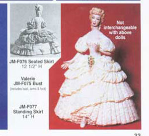 JMF-77 14"Standing Skirt Doll Molds