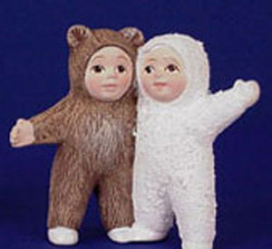 S1463 Snow Baby & Bear Baby Standing Ceramic Mold