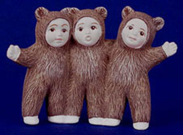 S1464 Three Bear Babies Hugging Ceramic Mold