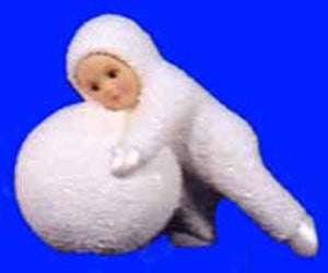 S1511 Large Snow Baby Pushing Snowball Ceramic Mold