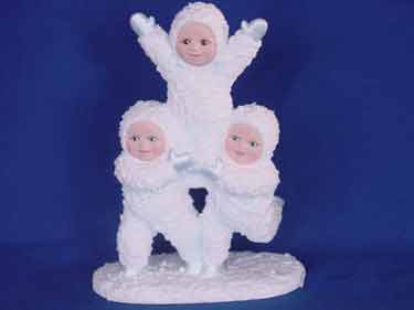 S1544 3 Snow Baby Acrobats Ceramic Mold