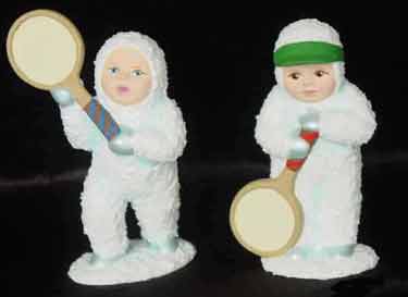 S1552 Two Snow Baby Tennis Players Ceramic Mold