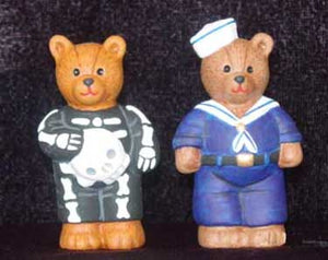 S1564 Sailor & Skeleton Bear Ceramic Mold