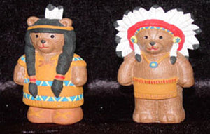 S1568 Chief & Squaw Bear Ceramic Mold