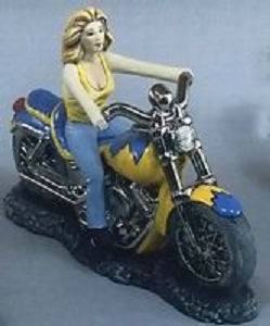 H459ABCH461 Motorcycle with Saddlebags w-Female rider Hershey Ceramic Mold