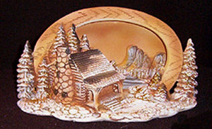 H602ABC Log Cabin Light Scene Hershey Ceramic Mold