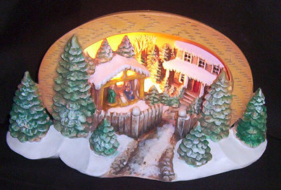 H629ACd Front yard nativity Small Light Scene Hershey Ceramic Mold